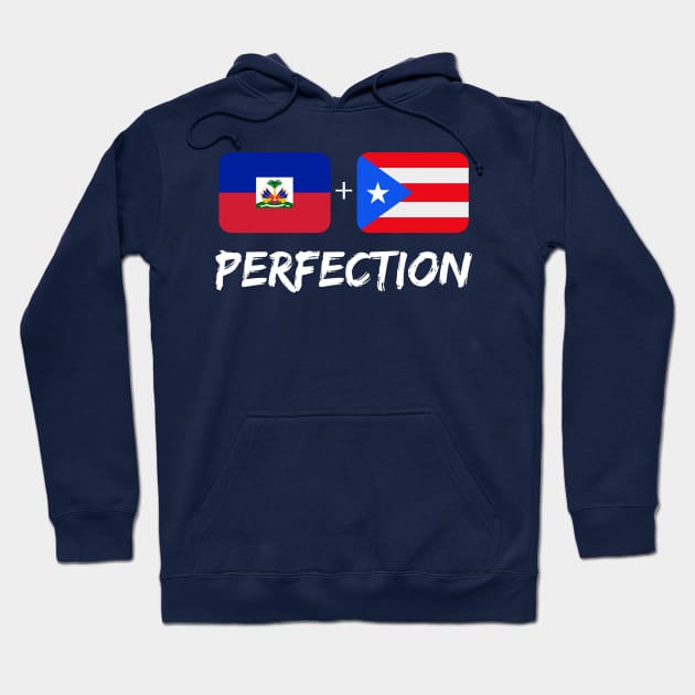 Haitian And Puerto Rican Flag Perfection Heritage Gift Hoodie by Just Rep It!!